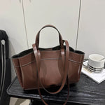 Women Tote Bag Underarm Bag Large Capacity PU Leather Shoulder Bag.