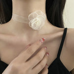 Fashion Necklace for Women Lace Heart Bell Camellia Flower Velvet Clavicle Butterfly Sexy Choker Jewelry