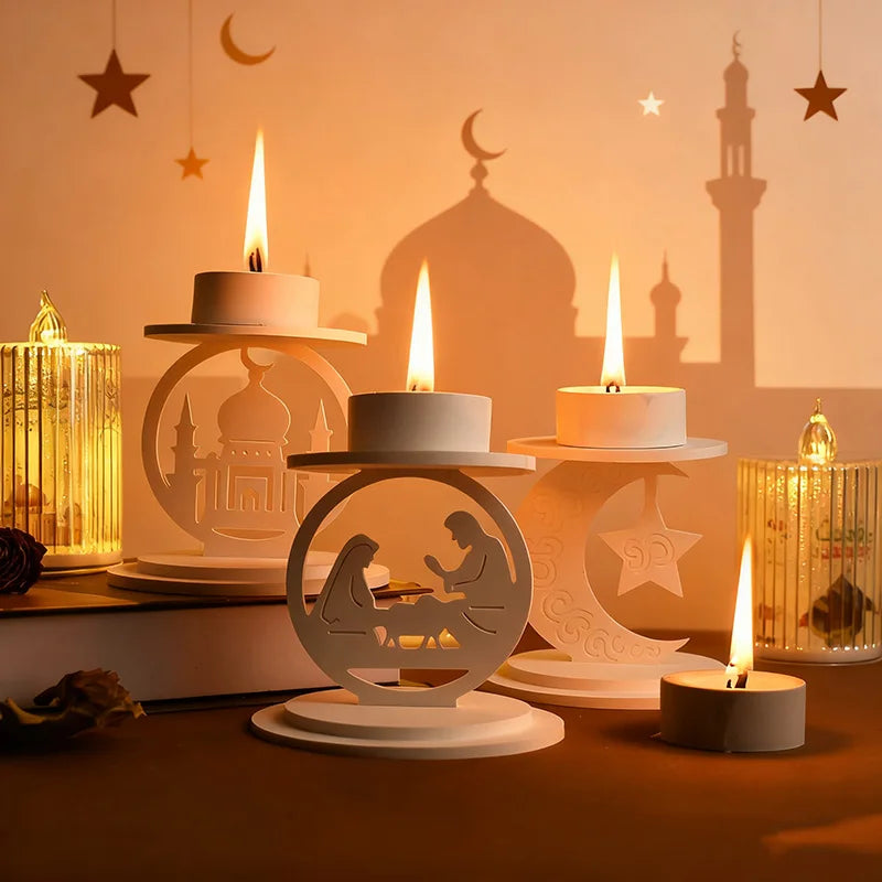 ‌Ramadan Candle Holder Silicone Mold Eid-Al-Fitr Ornament Gypsum Mould