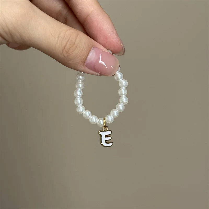 Mini Pendant Letter Pearl Necklace