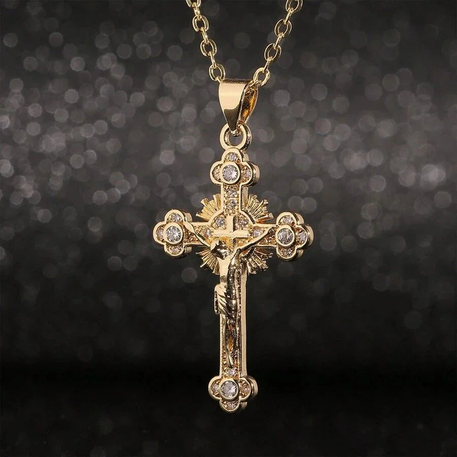Religion Jesus Cross Pendant Necklace For Women & Men