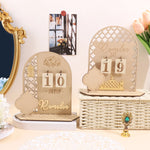 Ramadan Wooden Countdown Calendar, Eid Desk Calendar for Home & Office Decor
