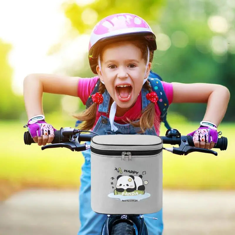 Kids Bike Bag For Handlebars Bike Handlebar Front Bag Quick-Release Multi-Pocket Reflective Pouch.