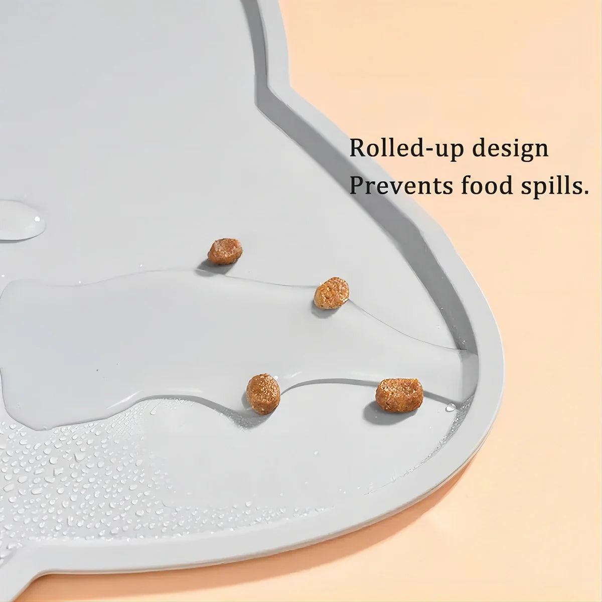 Pet silicone food mat waterproof, anti-slip, dirty, washable and easy to clean, universal tableware mat for cats and dogs.