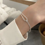 S925 Silver Minimalist Geometric Collage Bracelet Women's Jewelry Exquisite and Elegant for Birthday and Christmas Gifts