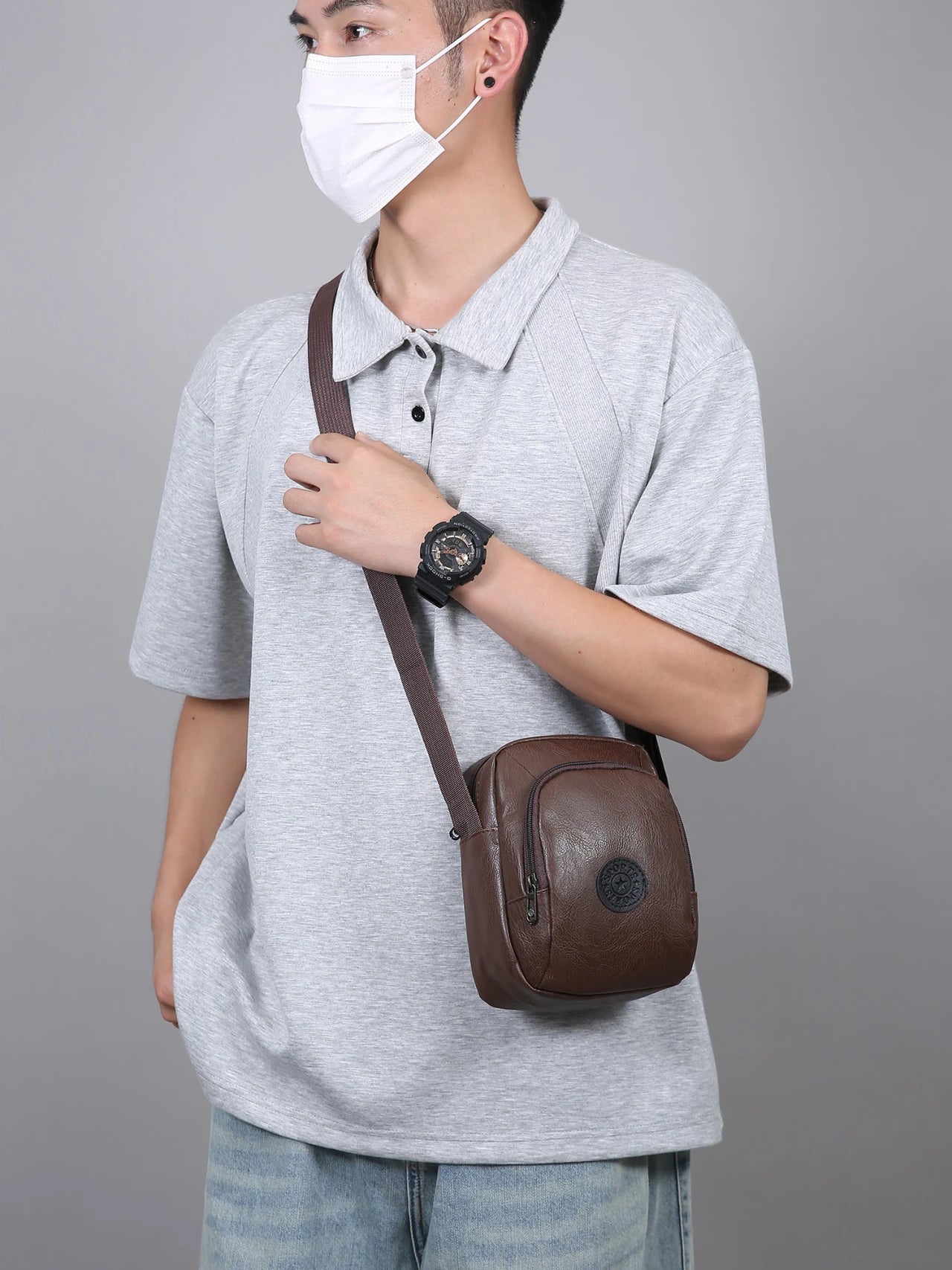 Trendy and Fashionable Men's Crossbody Bag, Versatile Retro Men's Shoulder Bag.