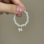 Mini Pendant Letter Pearl Necklace