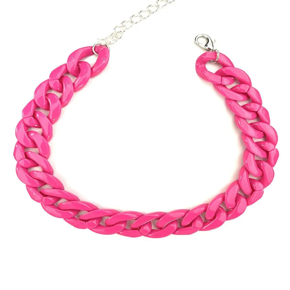 Women's Neck Chain Fashion Colorful Acrylic Thick Necklace For Women Men Bohemian Plastic Choker Collar Jewelry Gifts