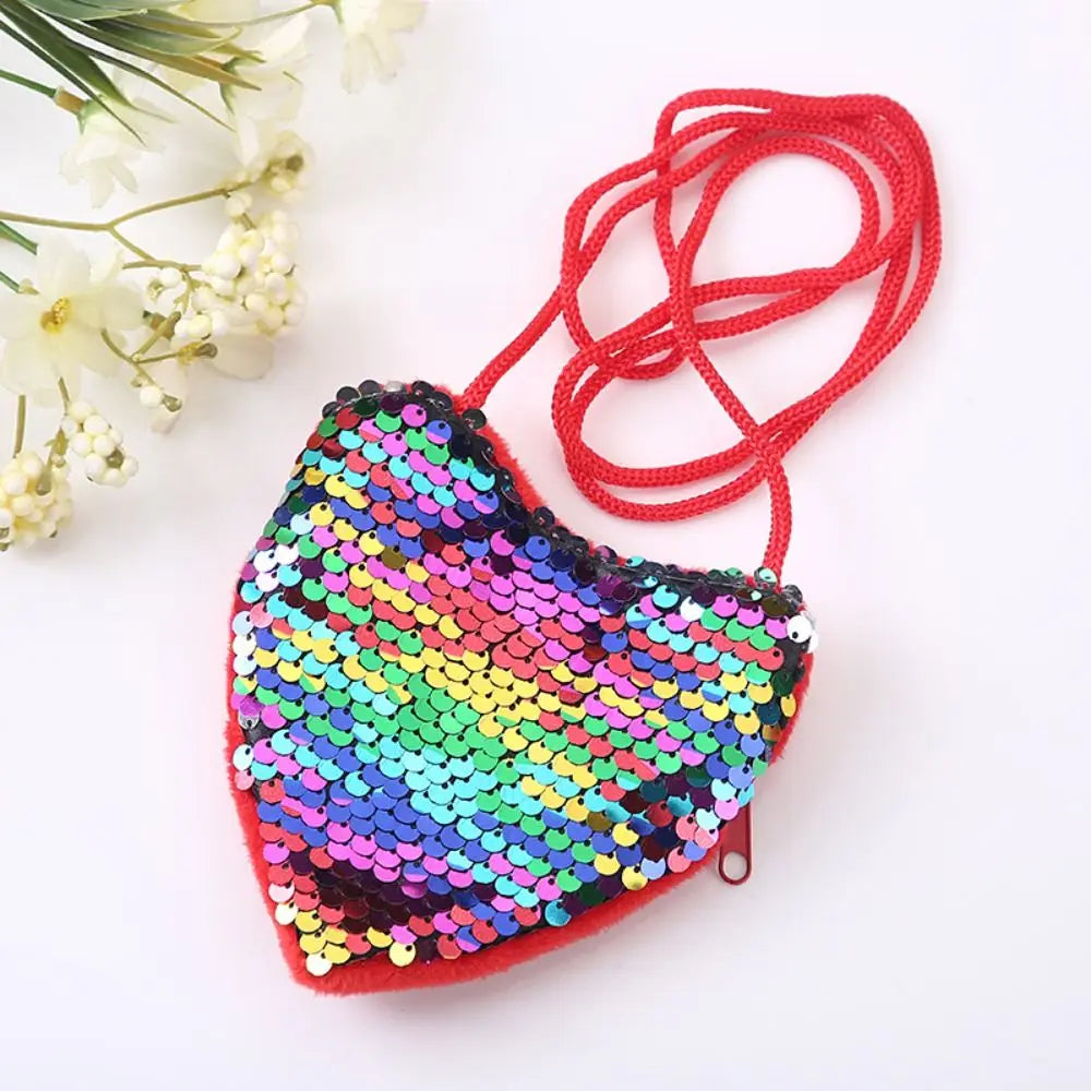 Decorative Kids Tote Bag Heart/Round Shape Shoulder HandBags Kids Coin Purse Bag.