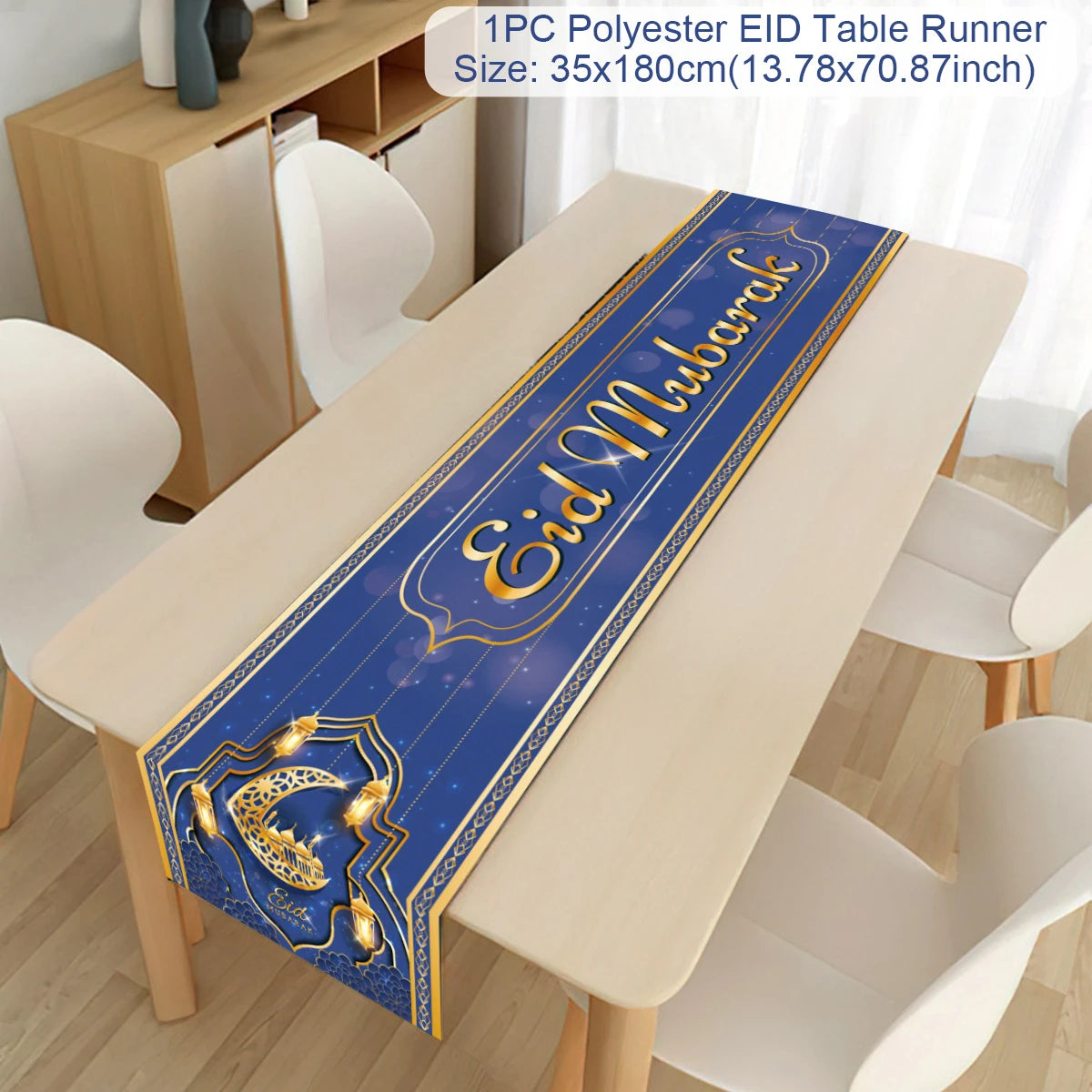 Ramadan Decor Table Runner EID Mubarak Decoration For Home Tablecloth Ramadan Kareem Islamic Muslim Party Eid Al Adha Gifts