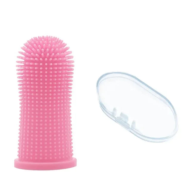 Dog & Cat Super Soft  pet Finger Toothbrush Teeth Cleaning Breath Care Nontoxic Silicone Tooth Brush