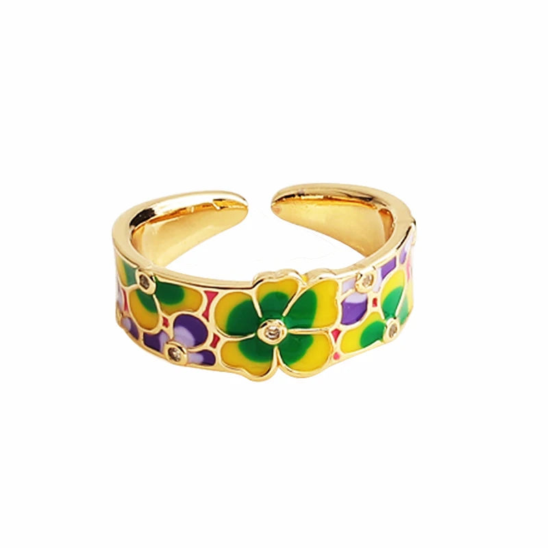 Rings For Women Creative Handmade Enamel Craft Women's Rings Jewelry Epoxy Craft Womens Rings