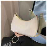 Fashionable and trendy solid-color handbag, simple and new small square bag.
