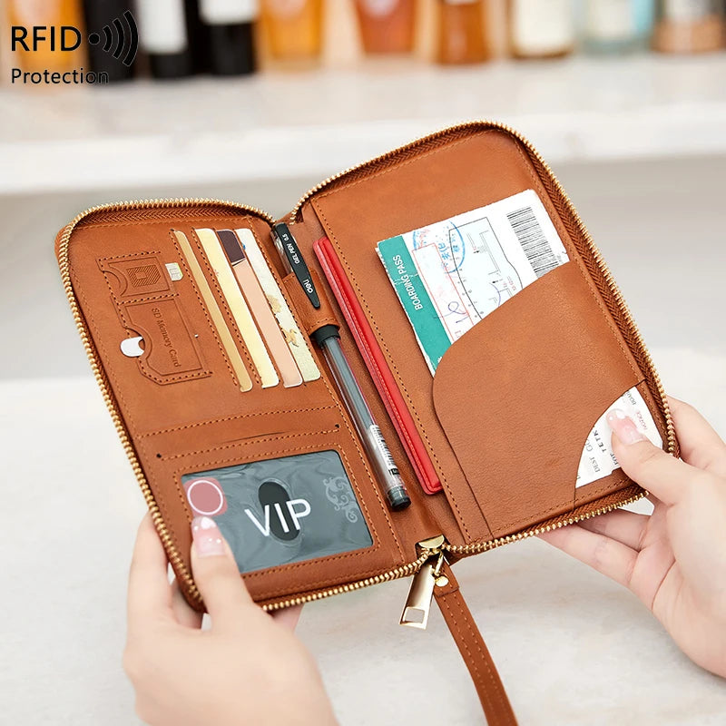 RFID Blocking Passport Holder, Travel Wallet