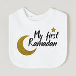 Moon Star My First Ramadan Baby Bibs Boys Girls Cotton Bib Newborn Saliva Bib Eid Mubarak Muslim Islamic Festival Keepsake Gift
