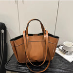 Women Tote Bag Underarm Bag Large Capacity PU Leather Shoulder Bag.