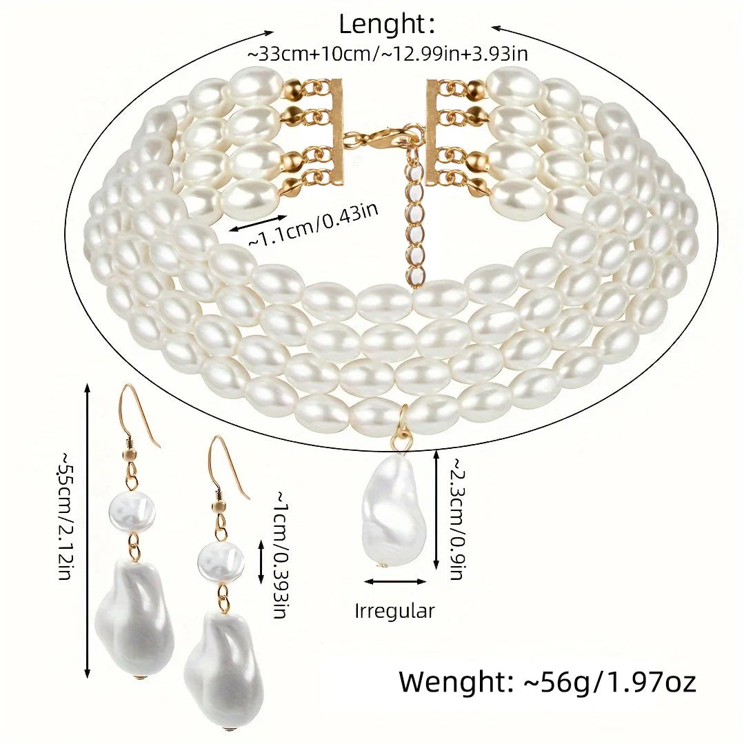 Pearl Beaded Necklace for Women Multilayer Choker Trend Chain Collares On The Neck Chokers Female Party Accessories