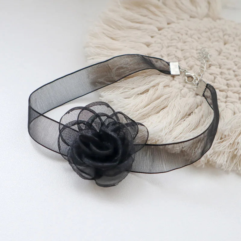 Fashion Necklace for Women Lace Heart Bell Camellia Flower Velvet Clavicle Butterfly Sexy Choker Jewelry