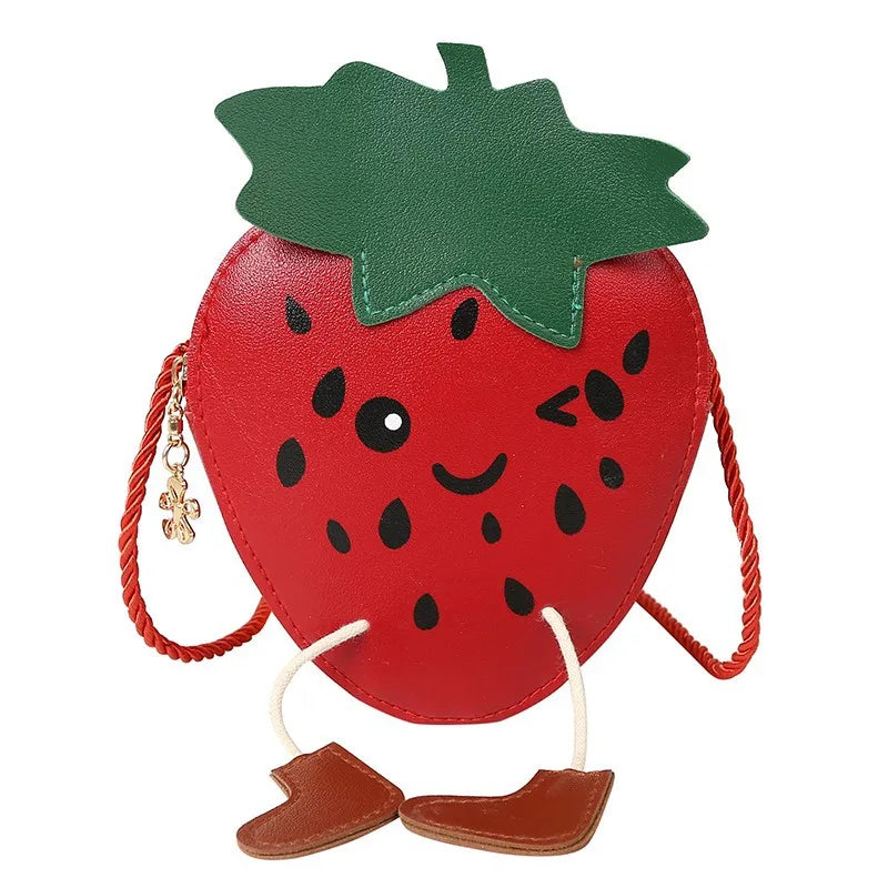 Cute Children Shoulder Bags Cartoon Strawberry Messenger Bag Baby Girls Mini Coin Purse.
