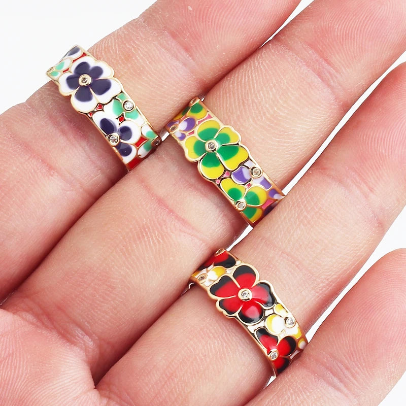 Rings For Women Creative Handmade Enamel Craft Women's Rings Jewelry Epoxy Craft Womens Rings