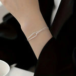 S925 Silver Minimalist Geometric Collage Bracelet Women's Jewelry Exquisite and Elegant for Birthday and Christmas Gifts