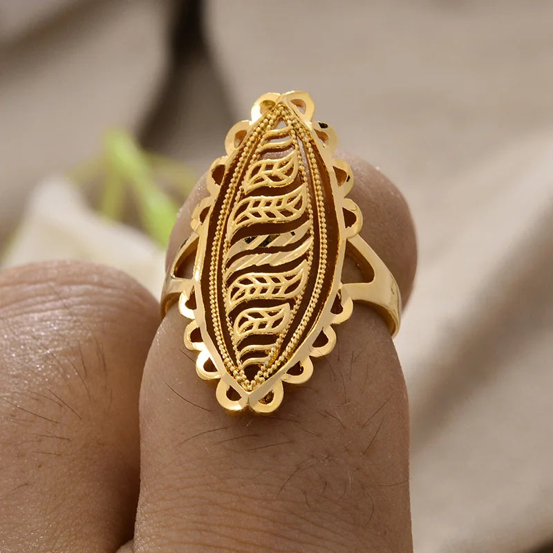 Rings for Women Gold Color Fashion Jewelry Rings Woman Girl, Arab Jewelry Symbol of Wealth
