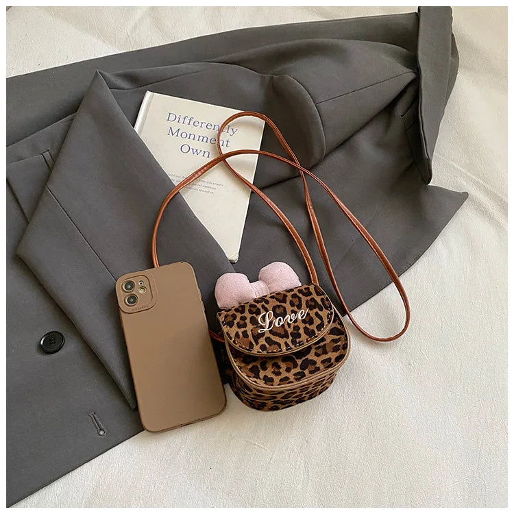 Toddler Kids Purses And Handbags Cute Mini Bowknot Crossbody Bag Fashion Little Girl Small Coin Pouch Children Leopard Hand Bags