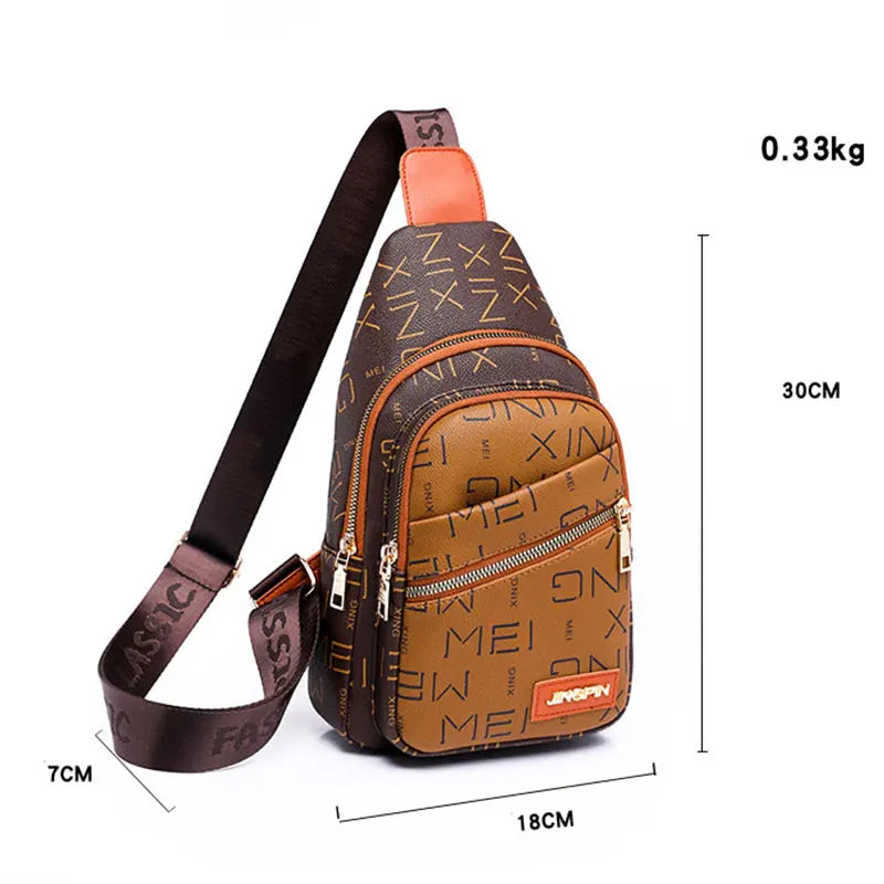 Women Bag new fashion Chest Bags for Women Ladies Sling Pack Chest Pack PU Leather Crossbody Bag.