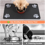 Pet Feeding Mat-Absorbent Placemat for Food and Water Bowl, with Waterproof Rubber Backing, Quick Dry Water Mat for Dog& Cat