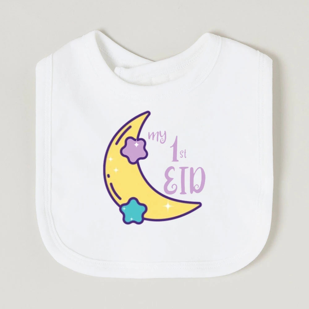 Moon Star My First Ramadan Baby Bibs Boys Girls Cotton Bib Newborn Saliva Bib Eid Mubarak Muslim Islamic Festival Keepsake Gift