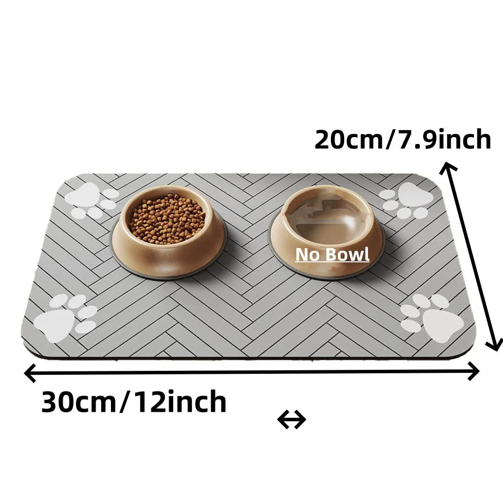 Pet Feeding Mat-Absorbent Placemat for Food and Water Bowl, with Waterproof Rubber Backing, Quick Dry Water Mat for Dog& Cat