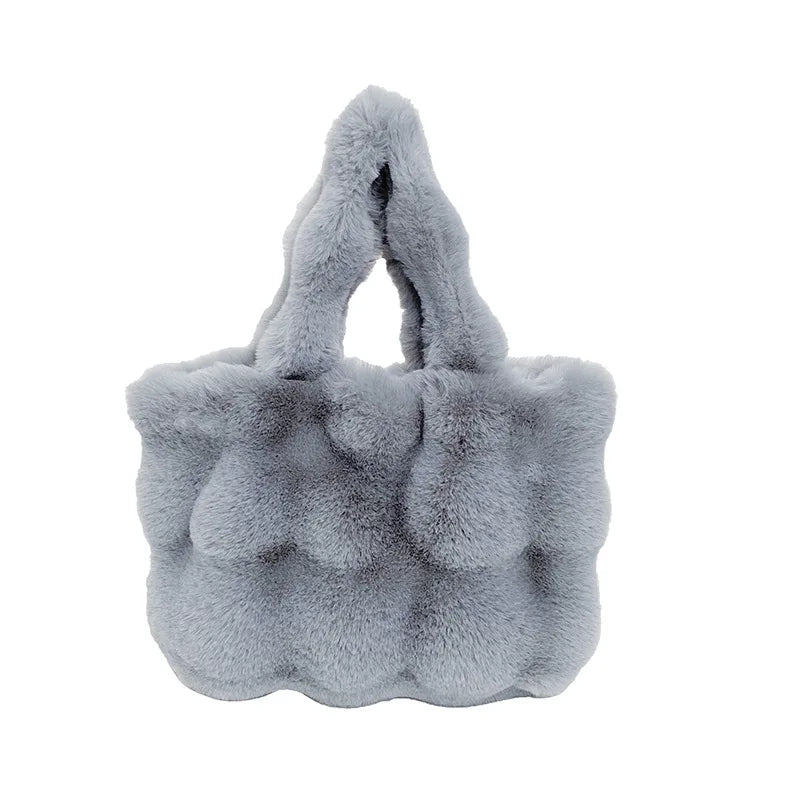 Ladies Hand-held Tote Bag Fashion Large Capacity Plush Crossbody Bags for Women.