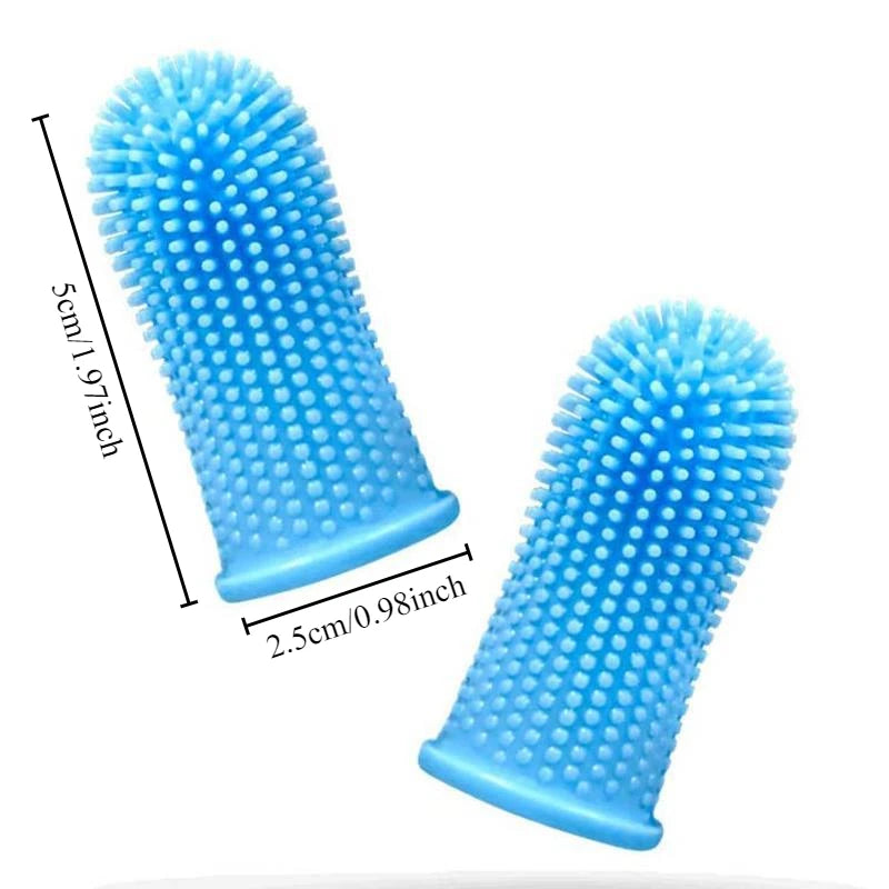 Dog & Cat Super Soft  pet Finger Toothbrush Teeth Cleaning Breath Care Nontoxic Silicone Tooth Brush