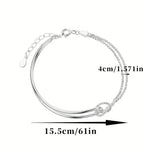 S925 Silver Minimalist Geometric Collage Bracelet Women's Jewelry Exquisite and Elegant for Birthday and Christmas Gifts