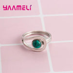 925 Sterling Silver Rings For Women Circle Fashion Jewelry Beautiful Gift