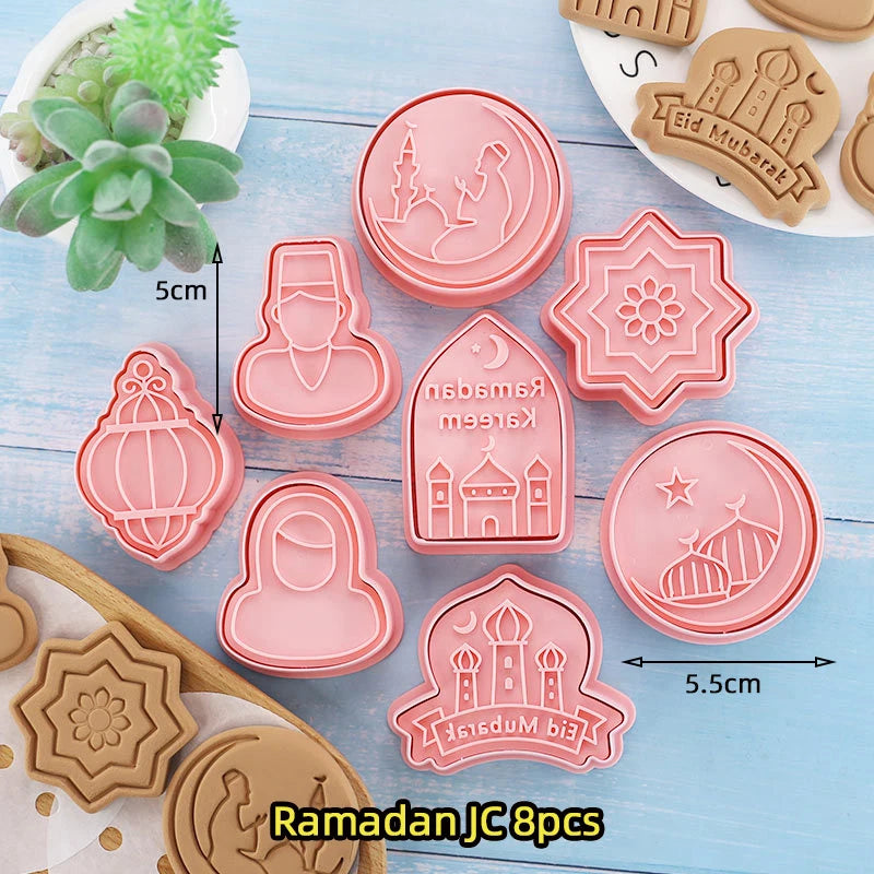 Eid Mubarak Biscuit Mold Cookie Cutters DIY Baking Tools Ramadan Decoration for Home Al Adha 2026 Islamic Muslim Party Decor