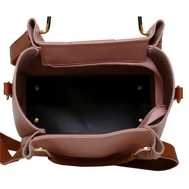 Women's Handbag New Fashion 4-Piece Set Tote Shoulder Crossbody Bag.