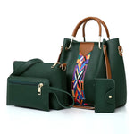 Women's Handbag New Fashion 4-Piece Set Tote Shoulder Crossbody Bag.