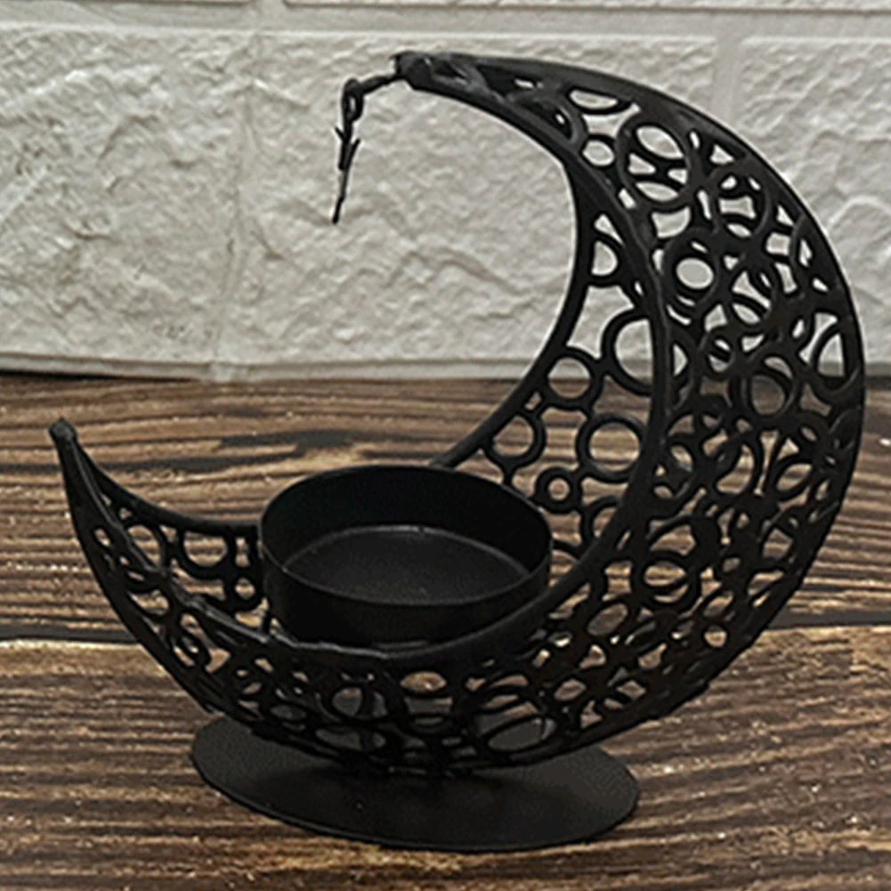 Eid Mubarak Candle Holder Metal Moon Candle Holder Home Islamic Muslim Party Decor Ramadan Tea Light Holder Ramadan Candle Stand