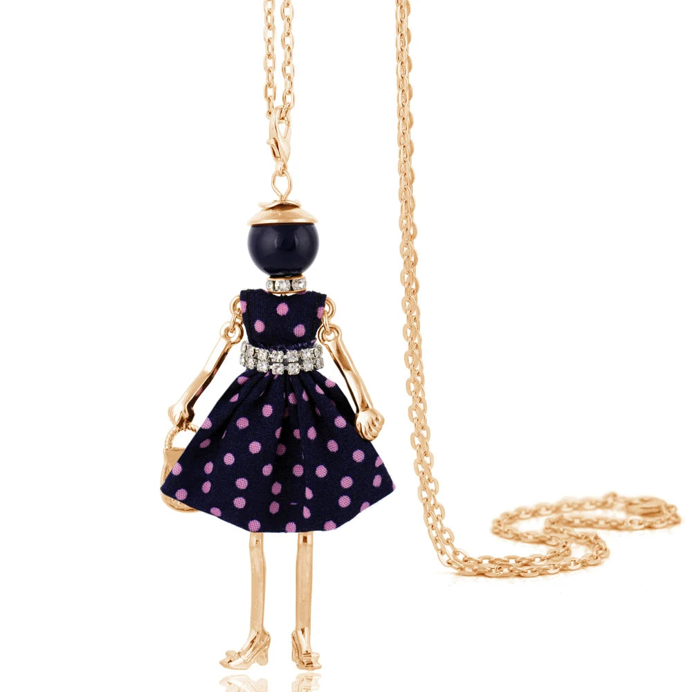 Cute Women Necklace Statement Lady Charm Long Trendy New Fashion Female Big Pendant Lovely Jewelry Polka Dot Gift Wholesale