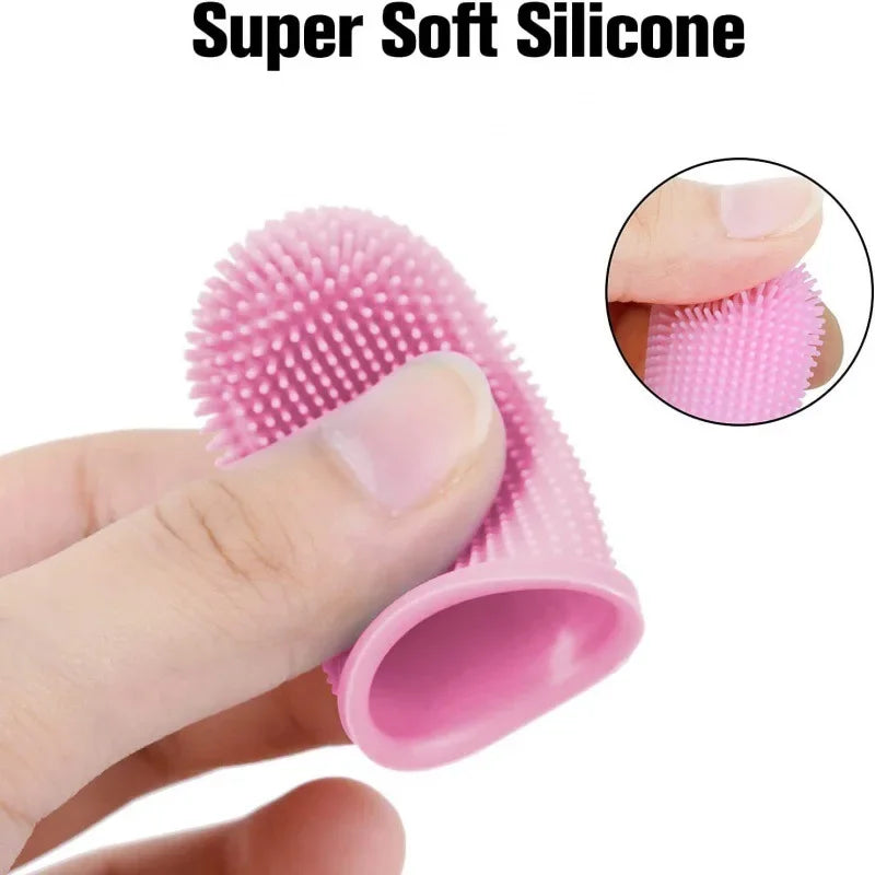 Dog & Cat Super Soft  pet Finger Toothbrush Teeth Cleaning Breath Care Nontoxic Silicone Tooth Brush