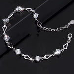 925 Sterling Silver Jewelry Bracelets for Women Trendy Amethyst Charm Wedding Gift