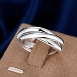 925 Sterling Silver Rings For Women Simple three circles size 5/6/7/8/9/10 Fashion Party Gifts Girl student Charm Jewelry