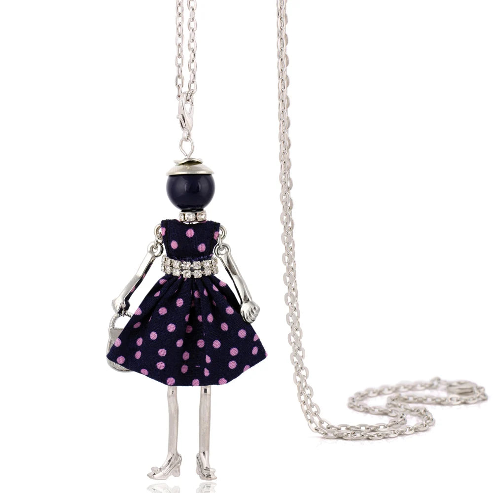 Cute Women Necklace Statement Lady Charm Long Trendy New Fashion Female Big Pendant Lovely Jewelry Polka Dot Gift Wholesale