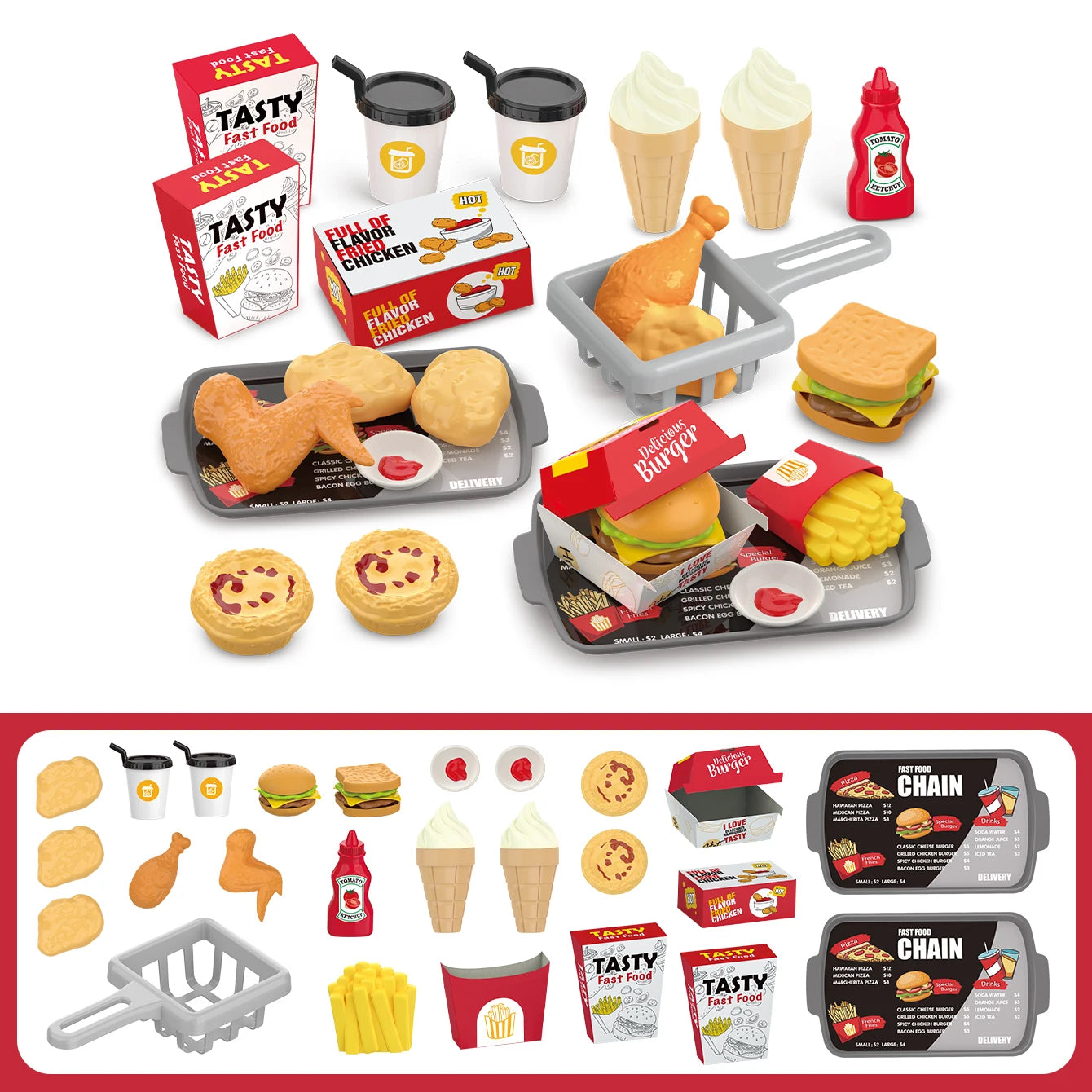 Children's kitchen food, toy sets
