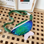 Fashion Kids Bag Sequin Fanny Pack for Girl- Coin Purse Small Belt Bag Shiny Mermaid Waist Pack Children Beach Bags