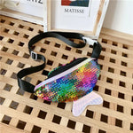 Fashion Kids Bag Sequin Fanny Pack for Girl- Coin Purse Small Belt Bag Shiny Mermaid Waist Pack Children Beach Bags