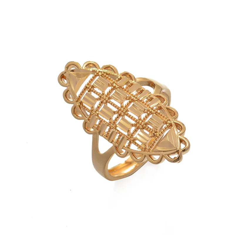 Rings for Women Gold Color Fashion Jewelry Rings Woman Girl, Arab Jewelry Symbol of Wealth