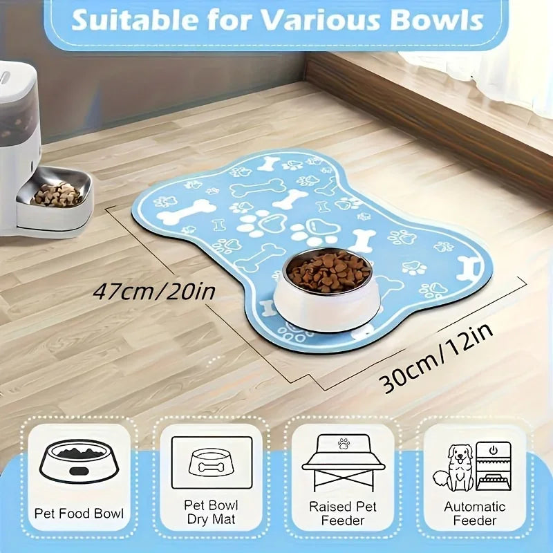Pet Feeding Mat Non slip, Scratch resistant, Quick drying Pet Meal Mat, Suitable for Dogs and Cats - Easy to Clean