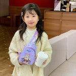 Bingo Friends Children's Bag Cute Bluey Family kids Chest Bag Kindergarten Cartoon Light Crossbody Bag.